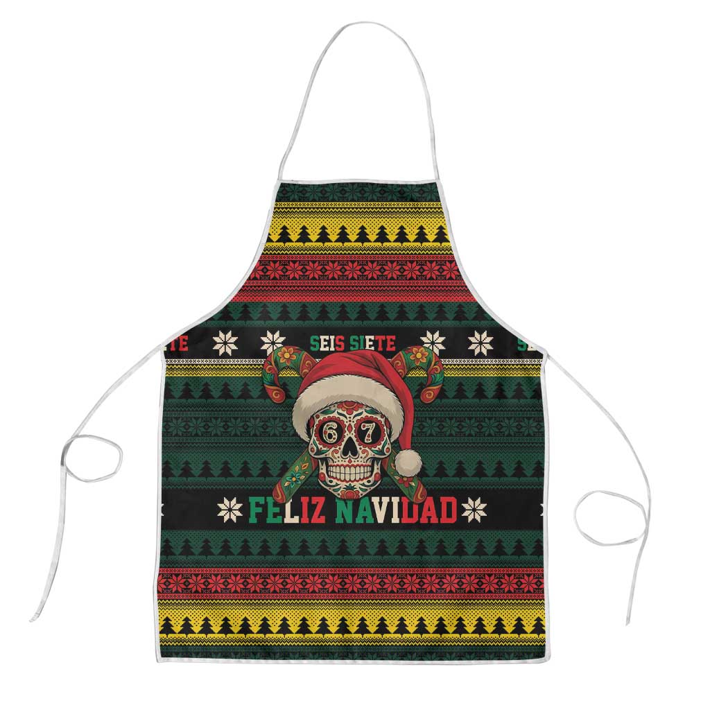 Mexican SEIS Siete 67 Meme Apron Feliz Navidad Mexico - Wonder Print Shop
