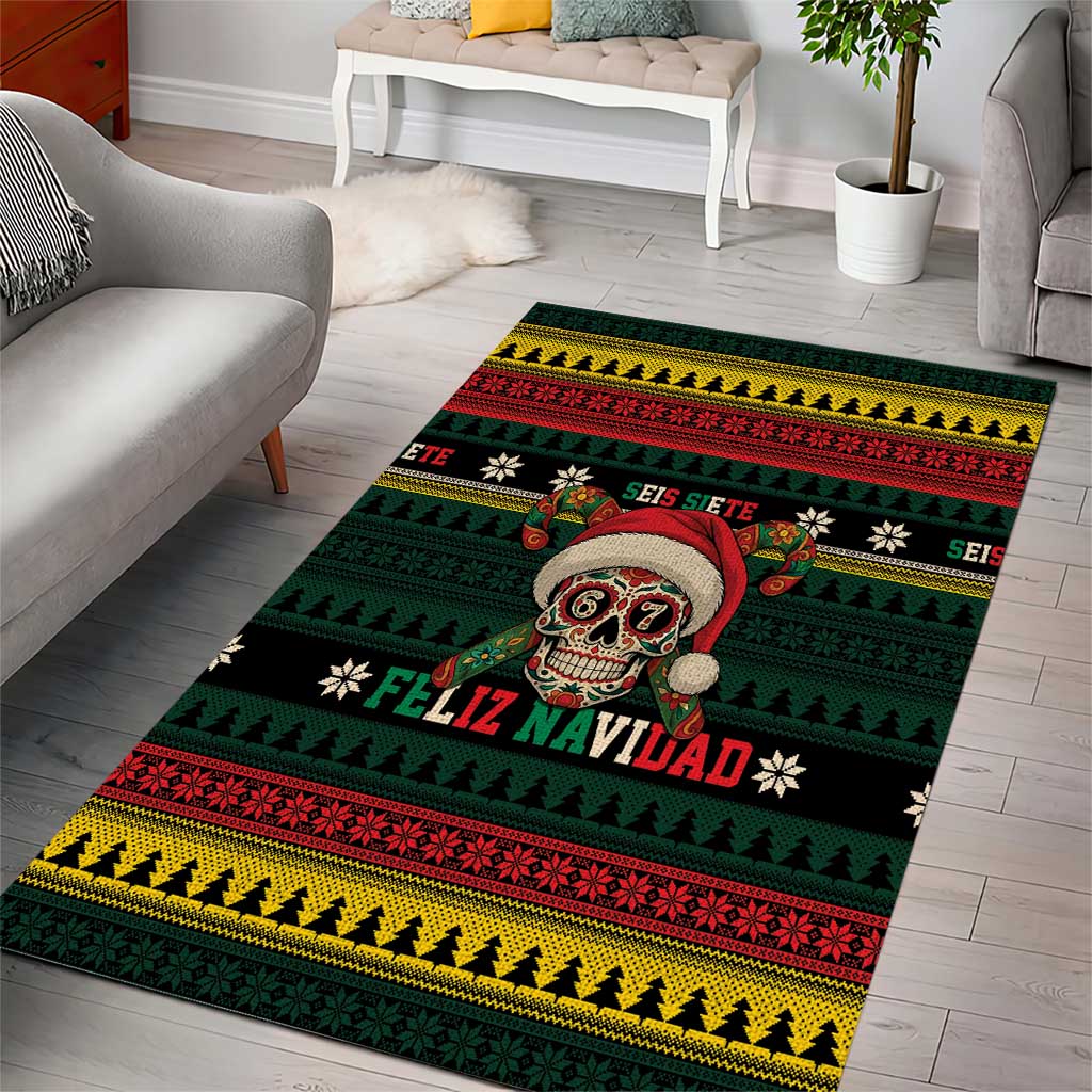 Mexican SEIS Siete 67 Meme Area Rug Feliz Navidad Mexico - Wonder Print Shop