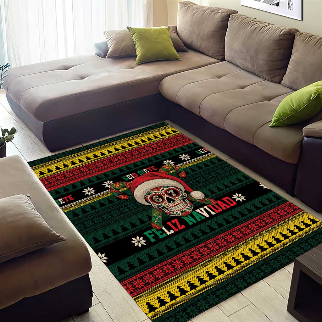 Mexican SEIS Siete 67 Meme Area Rug Feliz Navidad Mexico - Wonder Print Shop