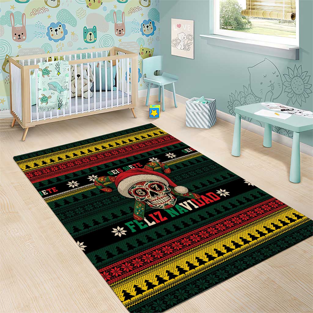 Mexican SEIS Siete 67 Meme Area Rug Feliz Navidad Mexico - Wonder Print Shop