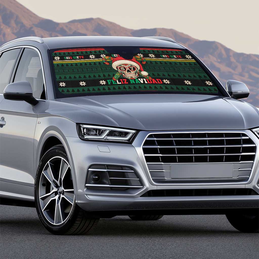 Mexican SEIS Siete 67 Meme Auto Sun Shade Feliz Navidad Mexico - Wonder Print Shop