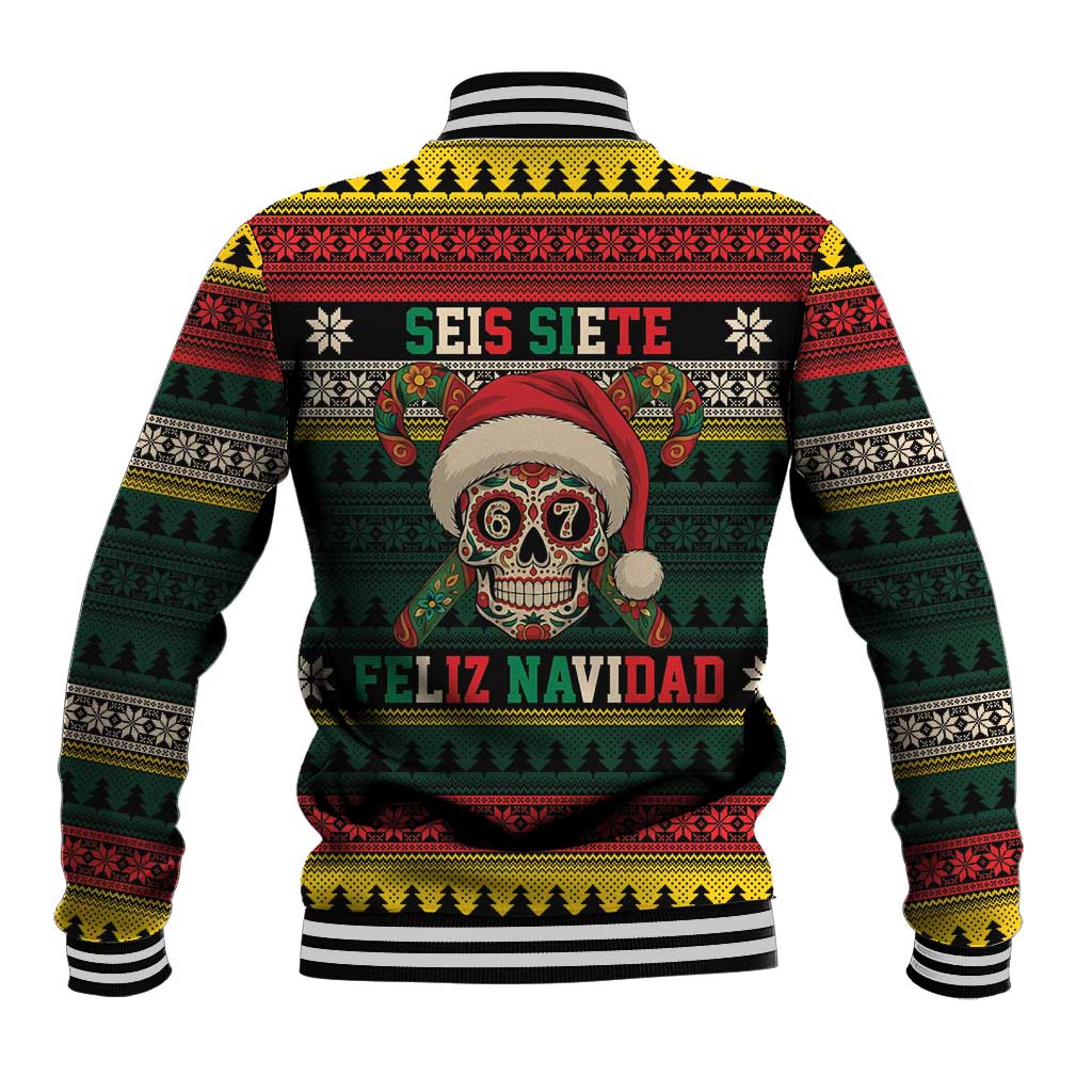 Mexican SEIS Siete 67 Meme Baseball Jacket Feliz Navidad Mexico - Wonder Print Shop
