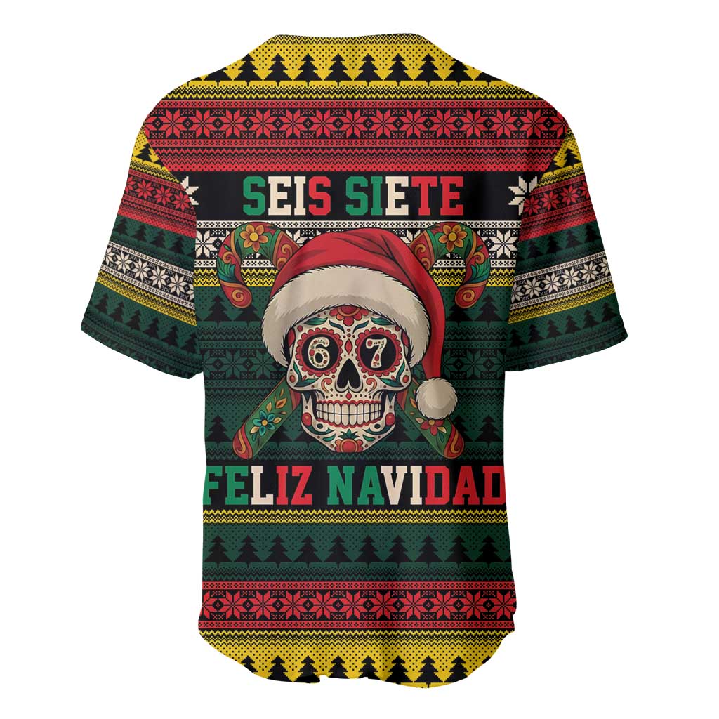 Mexican SEIS Siete 67 Meme Baseball Jersey Feliz Navidad Mexico - Wonder Print Shop