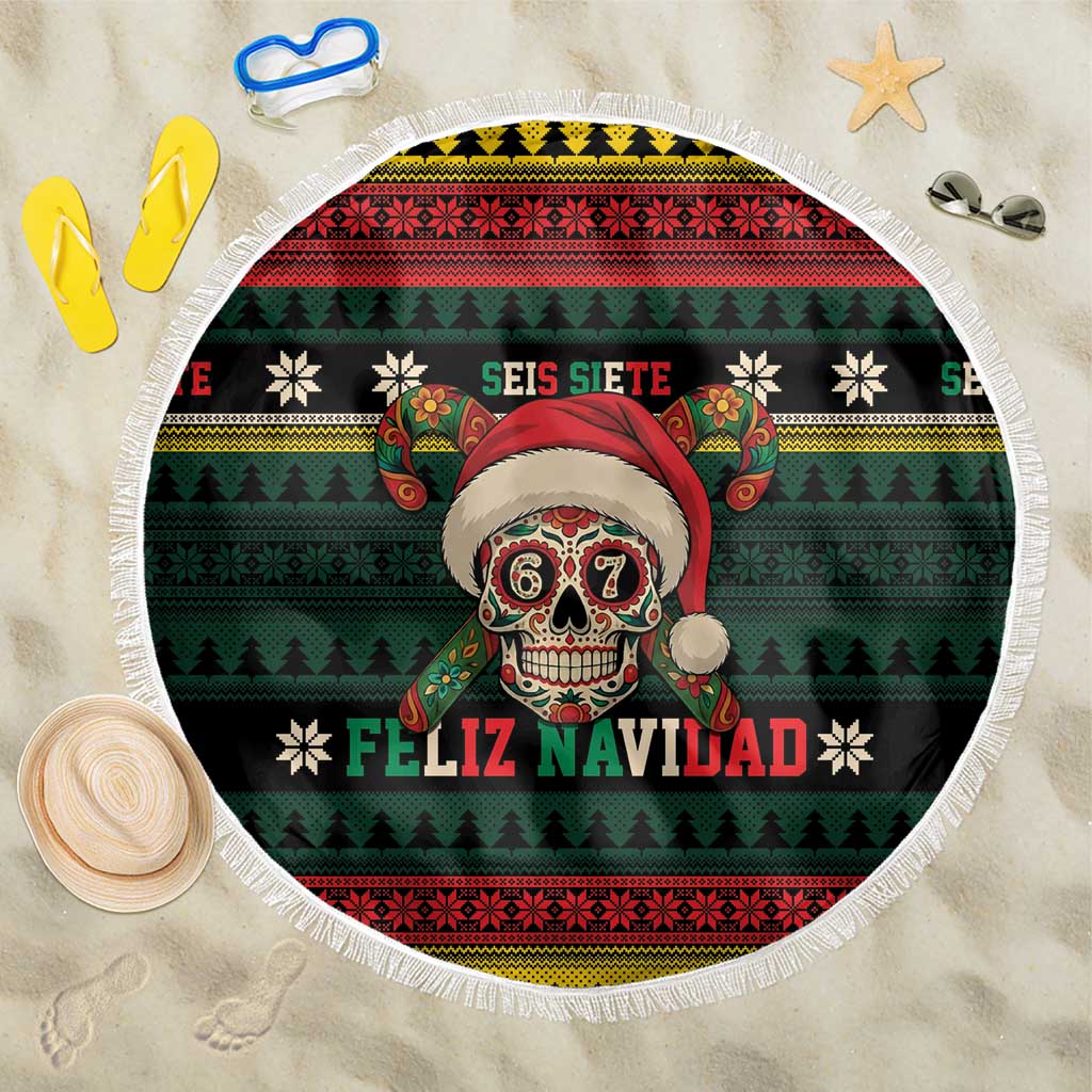 Mexican SEIS Siete 67 Meme Beach Blanket Feliz Navidad Mexico - Wonder Print Shop