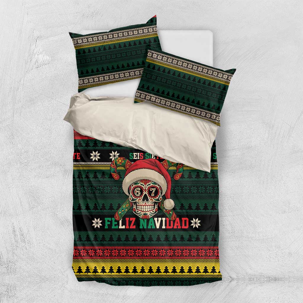 Mexican SEIS Siete 67 Meme Bedding Set Feliz Navidad Mexico - Wonder Print Shop