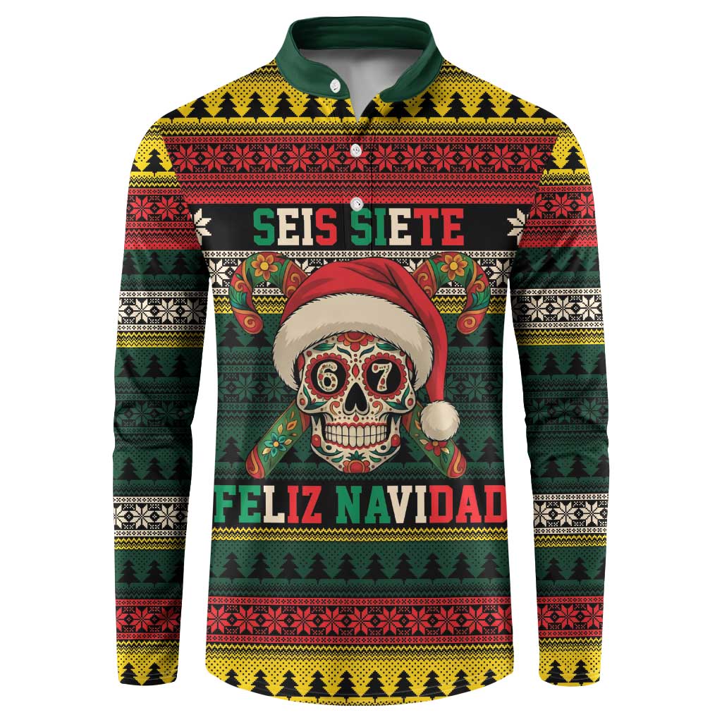 Mexican SEIS Siete 67 Meme Button Sweatshirt Feliz Navidad Mexico - Wonder Print Shop