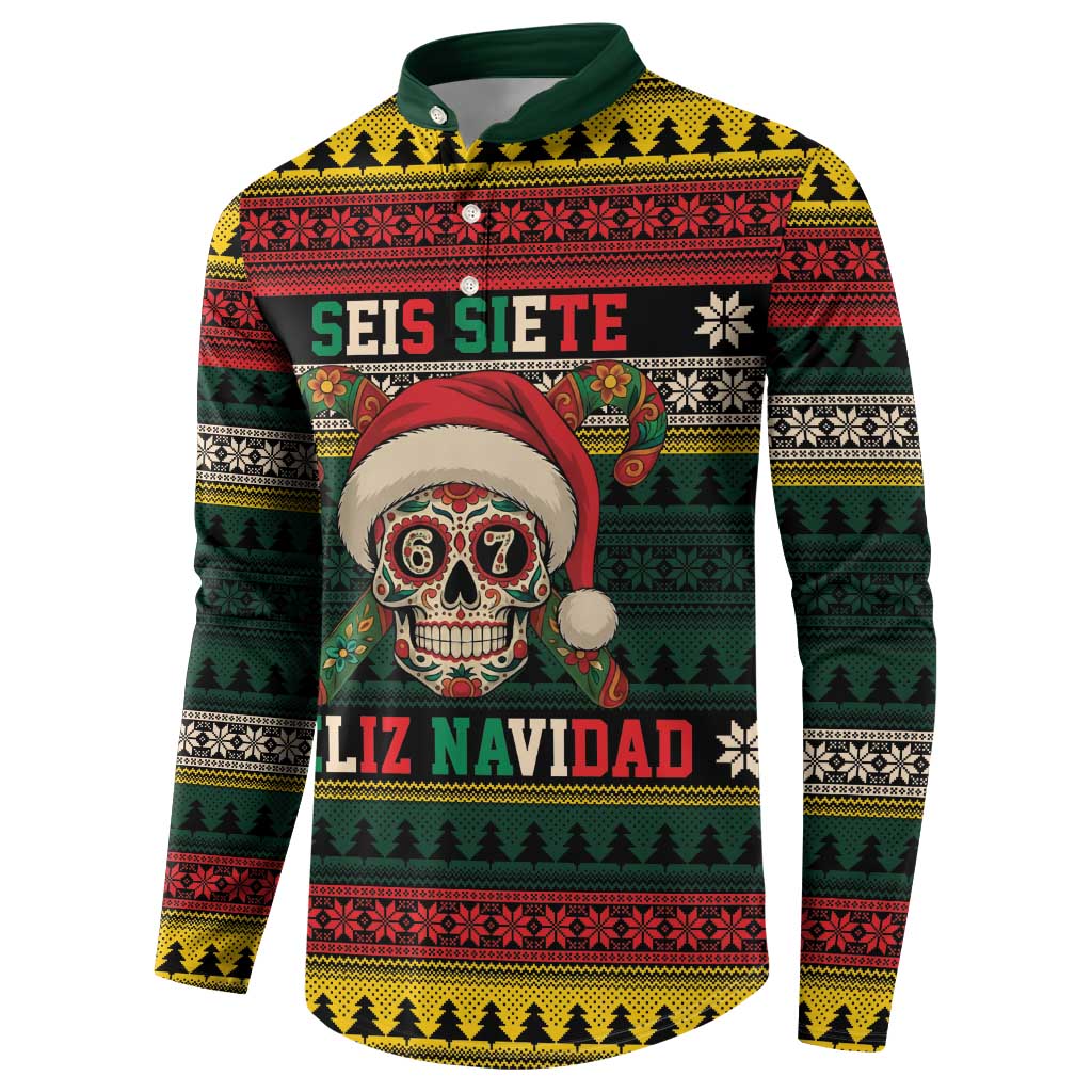 Mexican SEIS Siete 67 Meme Button Sweatshirt Feliz Navidad Mexico - Wonder Print Shop