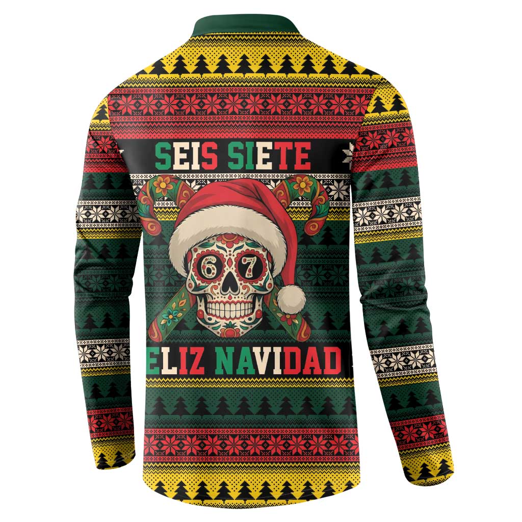 Mexican SEIS Siete 67 Meme Button Sweatshirt Feliz Navidad Mexico - Wonder Print Shop