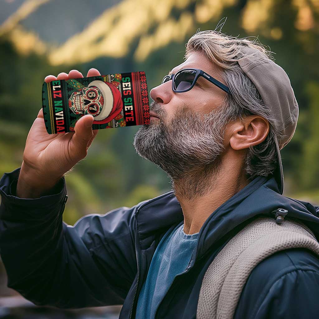 Mexican SEIS Siete 67 Meme 4 in 1 Can Cooler Tumbler Feliz Navidad Mexico - Wonder Print Shop