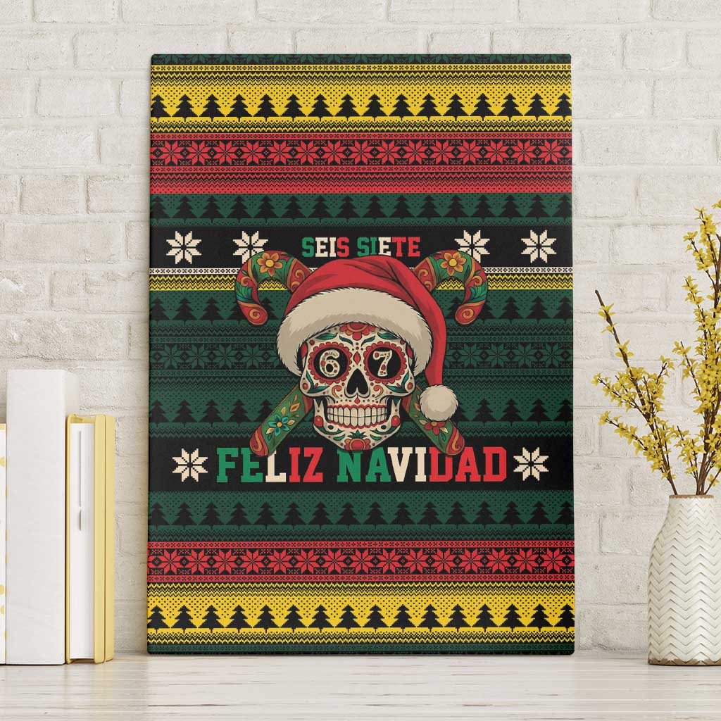 Mexican SEIS Siete 67 Meme Canvas Wall Art Feliz Navidad Mexico - Wonder Print Shop