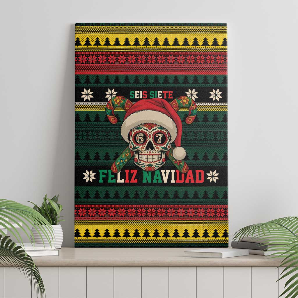 Mexican SEIS Siete 67 Meme Canvas Wall Art Feliz Navidad Mexico - Wonder Print Shop