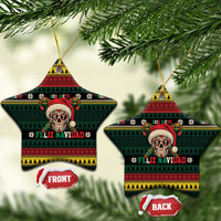 Mexican SEIS Siete 67 Meme Ceramic Ornament Feliz Navidad Mexico - Wonder Print Shop