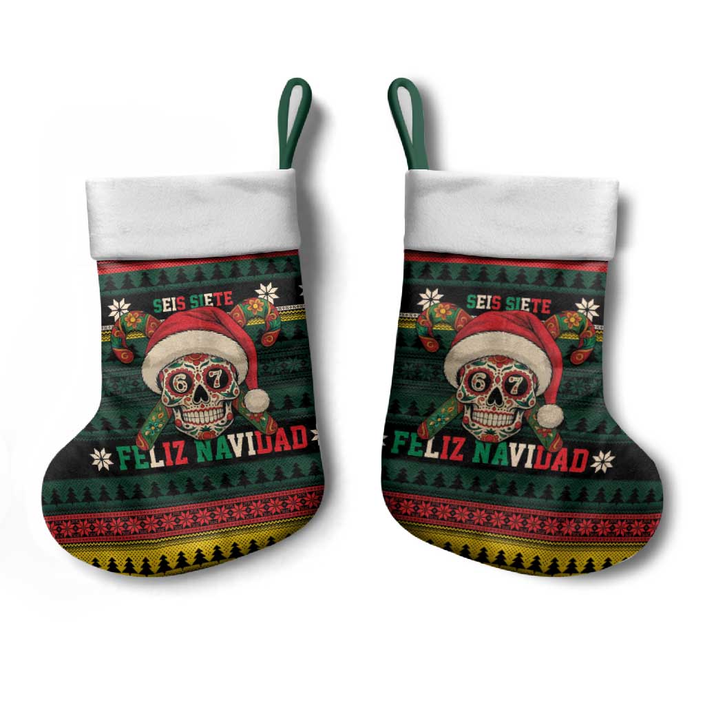 Mexican SEIS Siete 67 Meme Christmas Stocking Feliz Navidad Mexico - Wonder Print Shop