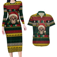 Mexican SEIS Siete 67 Meme Couples Matching Long Sleeve Bodycon Dress and Hawaiian Shirt Feliz Navidad Mexico - Wonder Print Shop