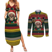Mexican SEIS Siete 67 Meme Couples Matching Summer Maxi Dress and Long Sleeve Button Shirt Feliz Navidad Mexico - Wonder Print Shop