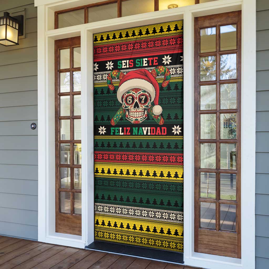 Mexican SEIS Siete 67 Meme Door Cover Feliz Navidad Mexico - Wonder Print Shop