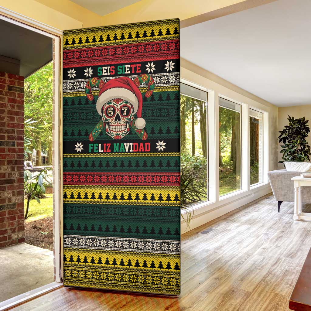 Mexican SEIS Siete 67 Meme Door Cover Feliz Navidad Mexico - Wonder Print Shop