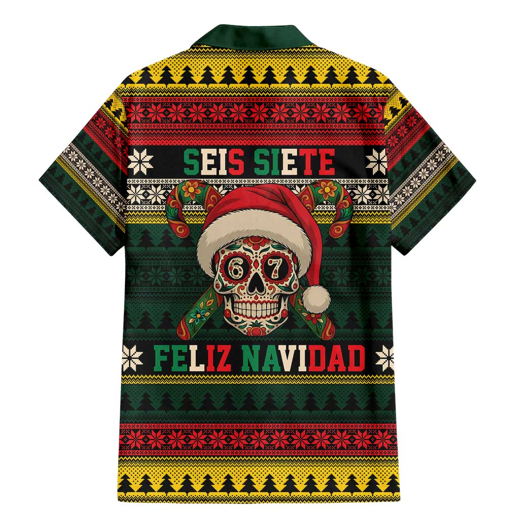 Mexican SEIS Siete 67 Meme Family Matching Mermaid Dress and Hawaiian Shirt Feliz Navidad Mexico - Wonder Print Shop