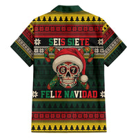 Mexican SEIS Siete 67 Meme Family Matching Off Shoulder Short Dress and Hawaiian Shirt Feliz Navidad Mexico - Wonder Print Shop