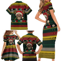 Mexican SEIS Siete 67 Meme Family Matching Short Sleeve Bodycon Dress and Hawaiian Shirt Feliz Navidad Mexico - Wonder Print Shop