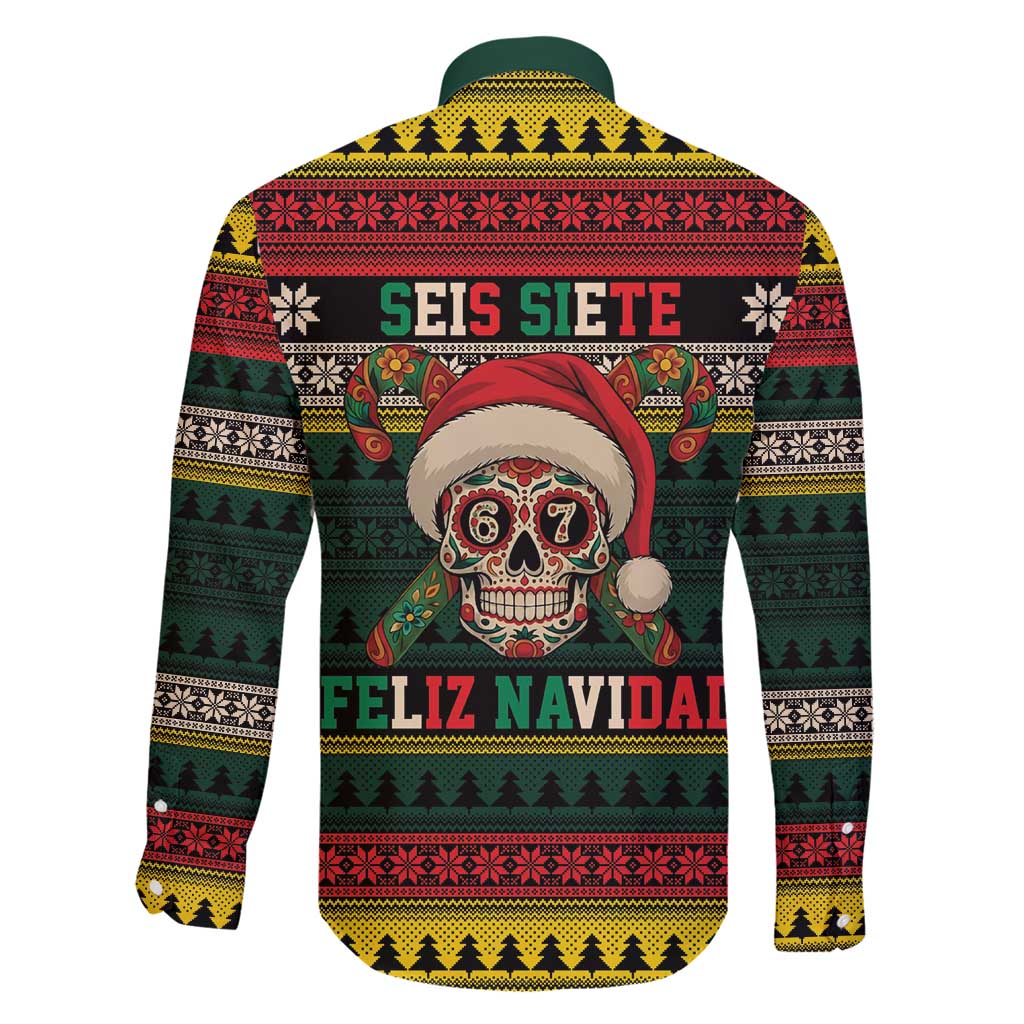 Mexican SEIS Siete 67 Meme Family Matching Short Sleeve Bodycon Dress and Hawaiian Shirt Feliz Navidad Mexico - Wonder Print Shop