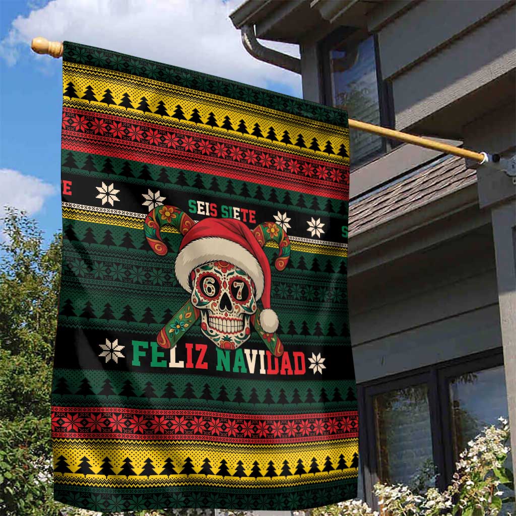 Mexican SEIS Siete 67 Meme Garden Flag Feliz Navidad Mexico - Wonder Print Shop