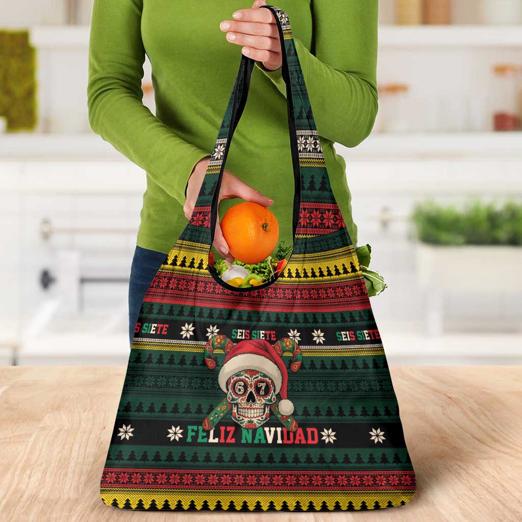 Mexican SEIS Siete 67 Meme Grocery Bag Feliz Navidad Mexico - Wonder Print Shop