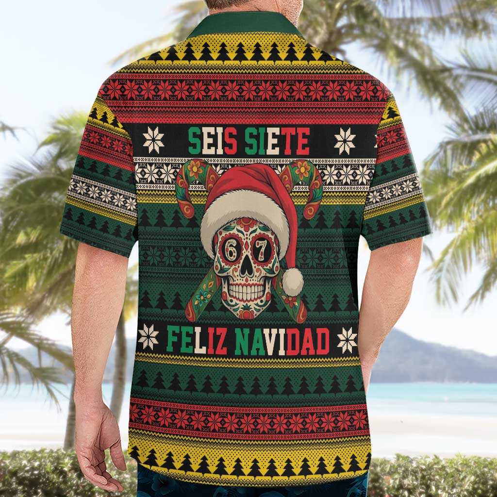 Mexican SEIS Siete 67 Meme Hawaiian Shirt Feliz Navidad Mexico - Wonder Print Shop