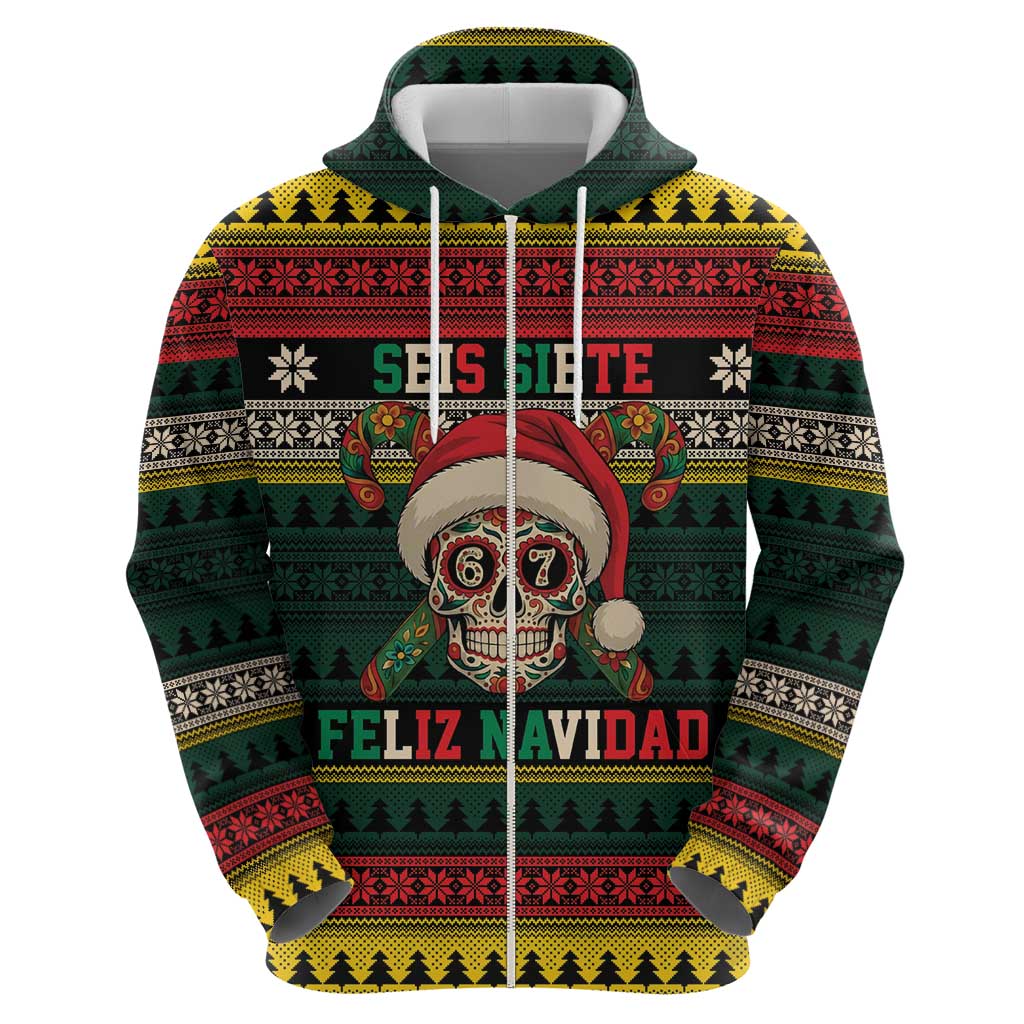 Mexican SEIS Siete 67 Meme Hoodie Feliz Navidad Mexico - Wonder Print Shop