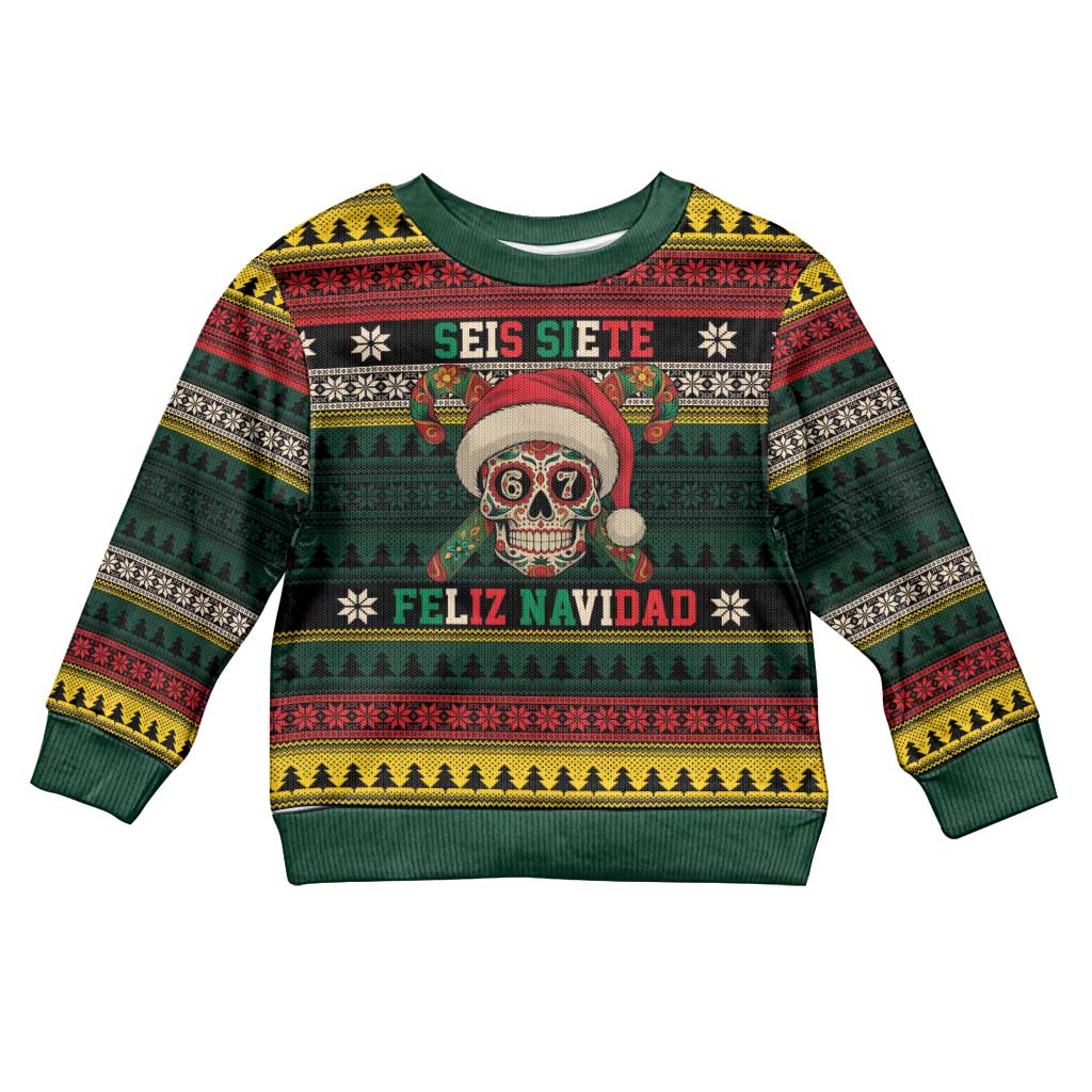 Mexican SEIS Siete 67 Meme Kid Ugly Christmas Sweater Feliz Navidad Mexico - Wonder Print Shop