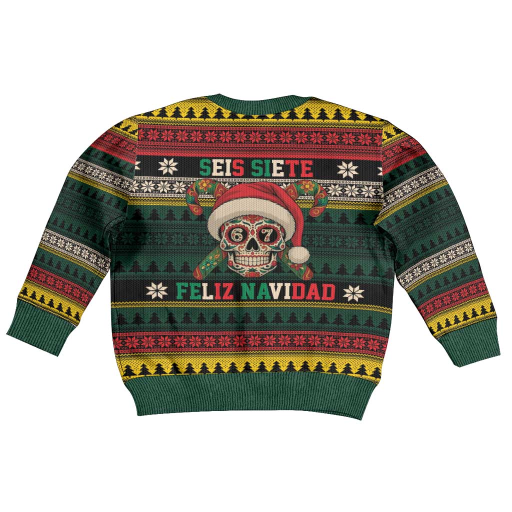 Mexican SEIS Siete 67 Meme Kid Ugly Christmas Sweater Feliz Navidad Mexico - Wonder Print Shop