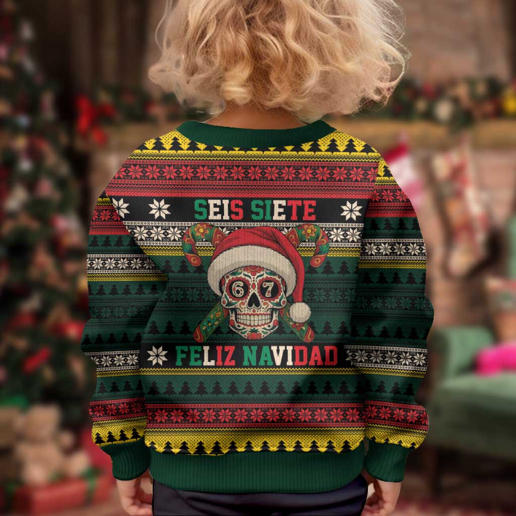Mexican SEIS Siete 67 Meme Kid Ugly Christmas Sweater Feliz Navidad Mexico - Wonder Print Shop