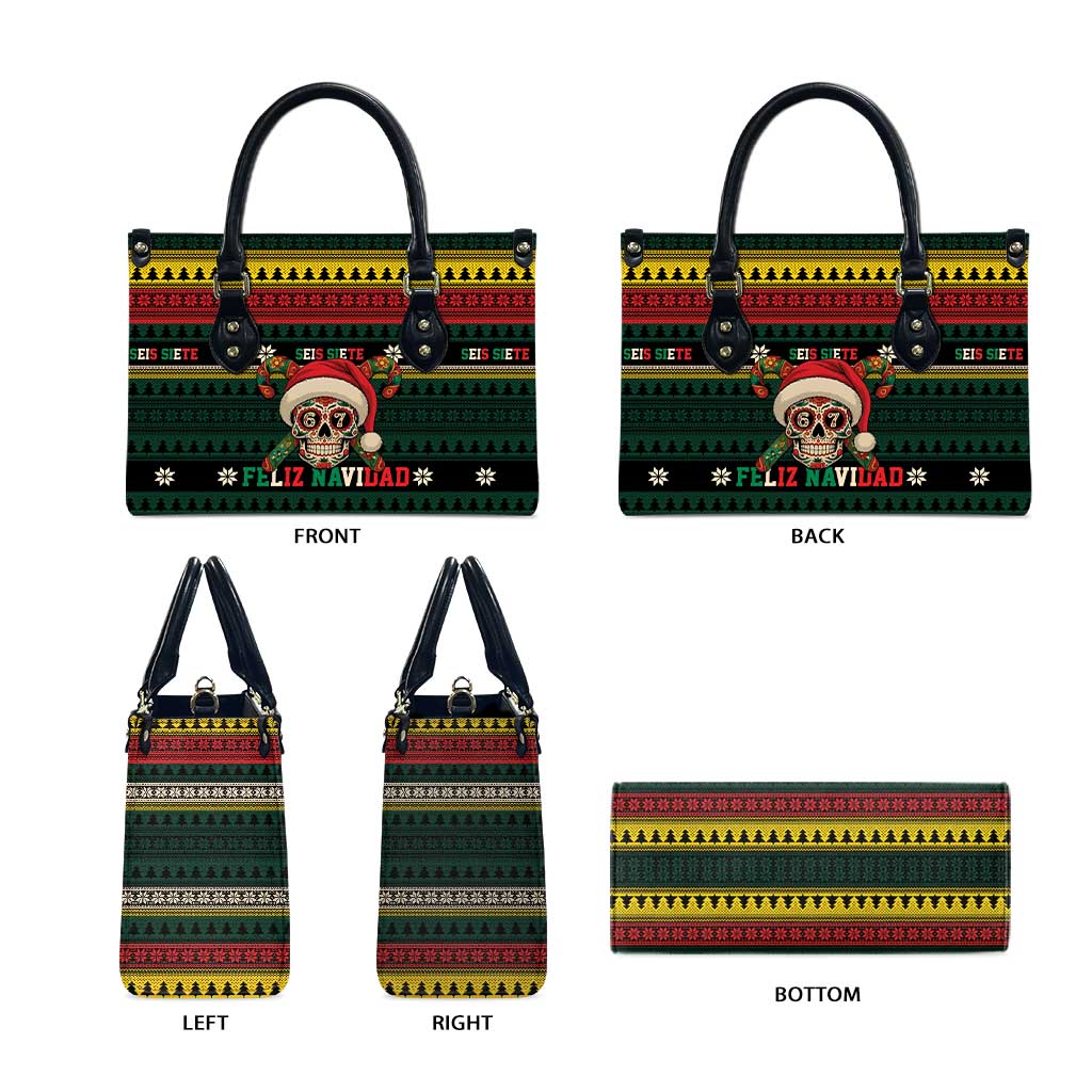 Mexican SEIS Siete 67 Meme Leather Bag Feliz Navidad Mexico - Wonder Print Shop