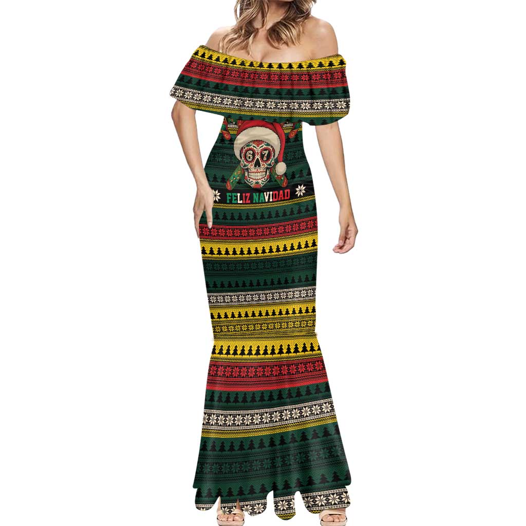 Mexican SEIS Siete 67 Meme Mermaid Dress Feliz Navidad Mexico - Wonder Print Shop
