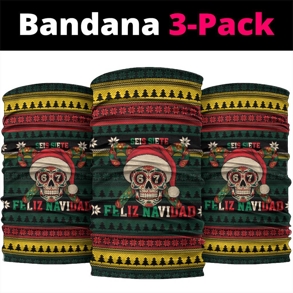 Mexican SEIS Siete 67 Meme Neck Gaiter Feliz Navidad Mexico - Wonder Print Shop