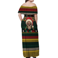 Mexican SEIS Siete 67 Meme Off Shoulder Maxi Dress Feliz Navidad Mexico - Wonder Print Shop