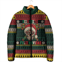 Mexican SEIS Siete 67 Meme Padded Jacket Feliz Navidad Mexico - Wonder Print Shop