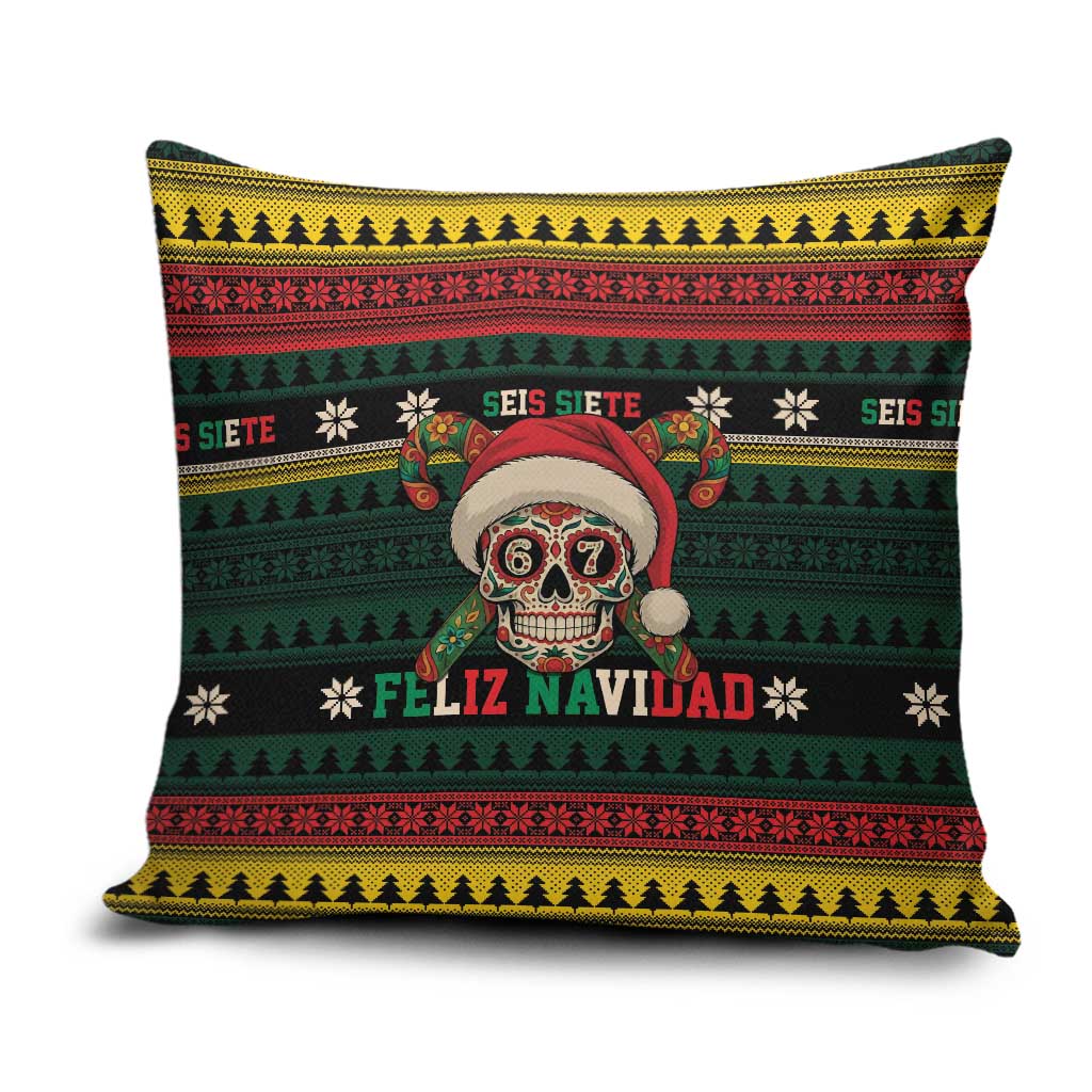 Mexican SEIS Siete 67 Meme Pillow Cover Feliz Navidad Mexico - Wonder Print Shop