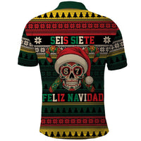 Mexican SEIS Siete 67 Meme Polo Shirt Feliz Navidad Mexico - Wonder Print Shop