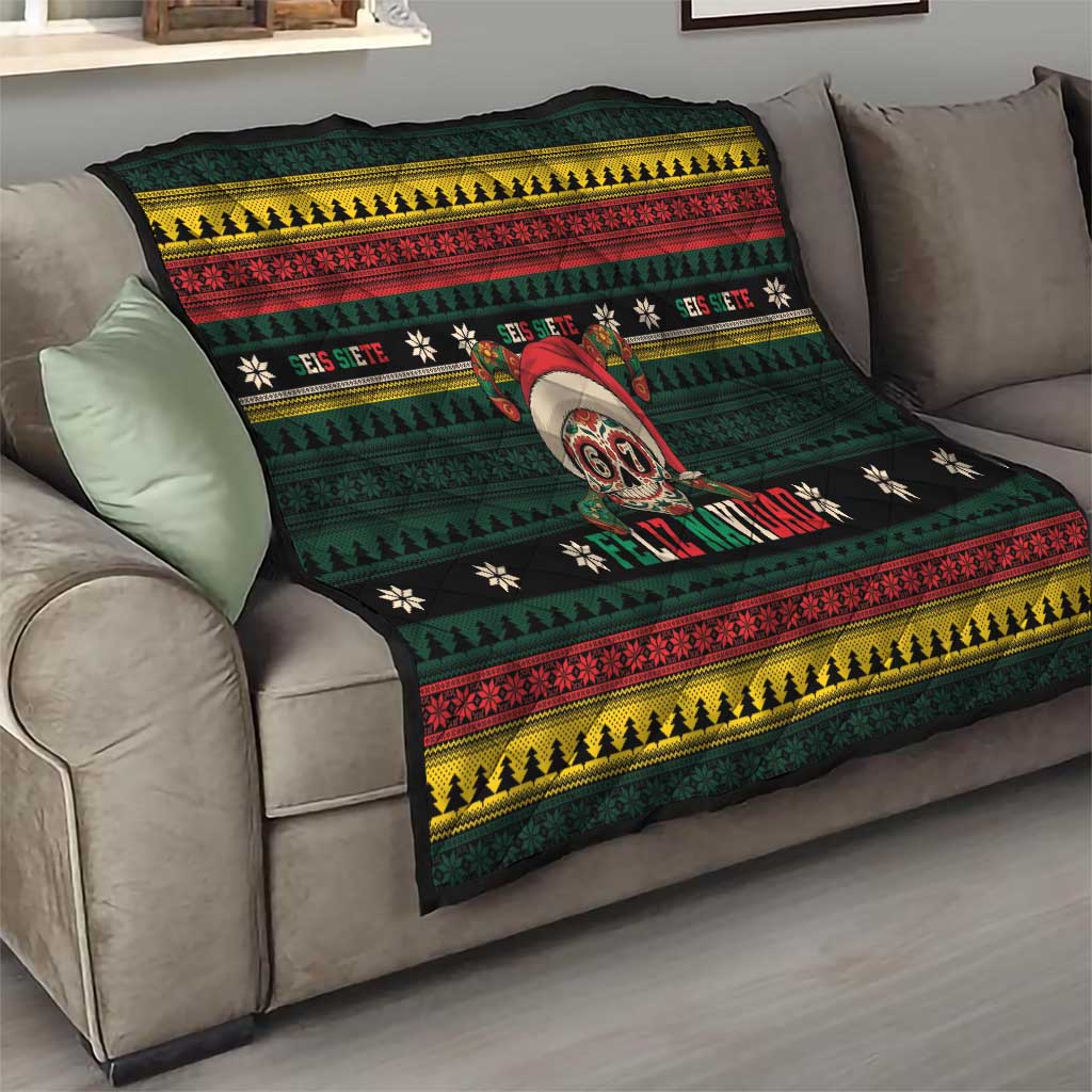 Mexican SEIS Siete 67 Meme Quilt Feliz Navidad Mexico - Wonder Print Shop