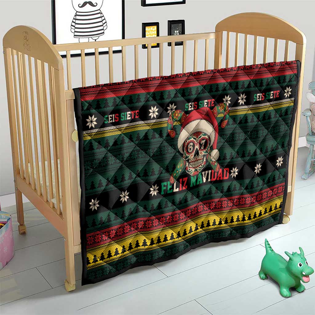Mexican SEIS Siete 67 Meme Quilt Feliz Navidad Mexico - Wonder Print Shop