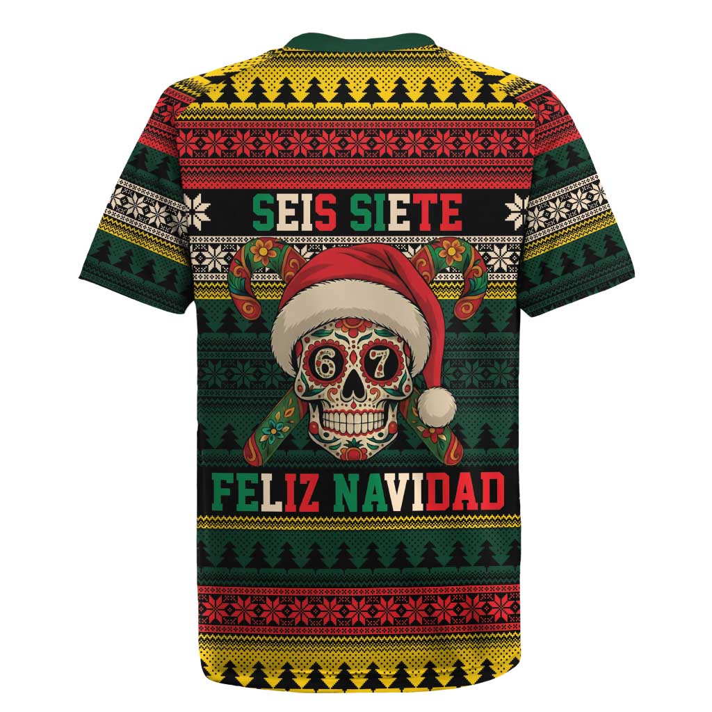 Mexican SEIS Siete 67 Meme Rugby Jersey Feliz Navidad Mexico - Wonder Print Shop
