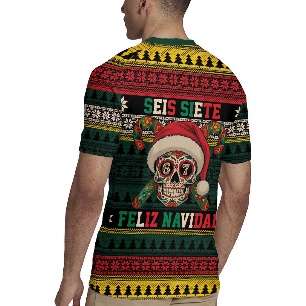 Mexican SEIS Siete 67 Meme Rugby Jersey Feliz Navidad Mexico - Wonder Print Shop