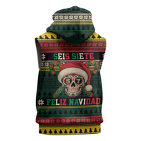 Mexican SEIS Siete 67 Meme Sleeveless Hoodie Feliz Navidad Mexico - Wonder Print Shop