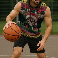 Mexican SEIS Siete 67 Meme Sleeveless Hoodie Feliz Navidad Mexico - Wonder Print Shop