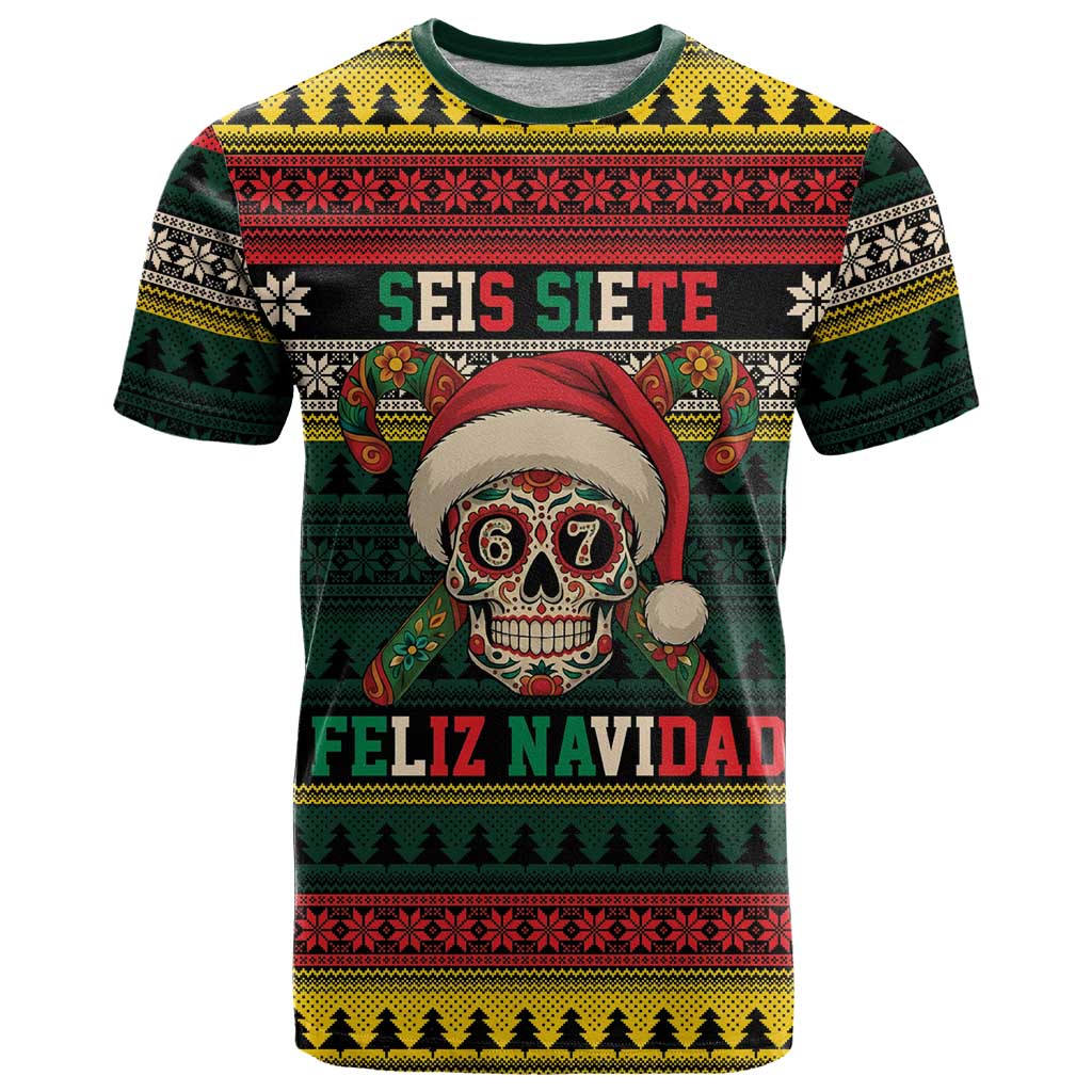 Mexican SEIS Siete 67 Meme T Shirt Feliz Navidad Mexico - Wonder Print Shop