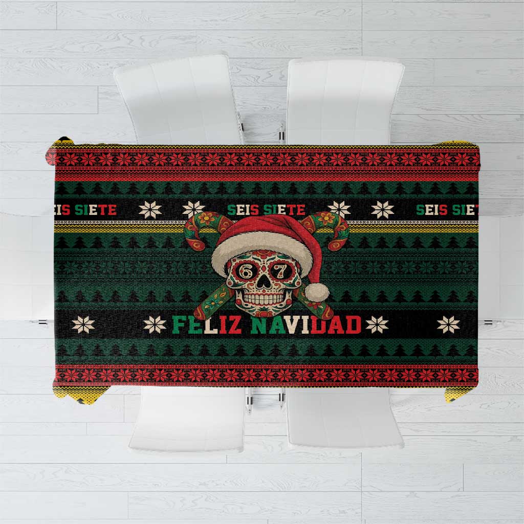 Mexican SEIS Siete 67 Meme Tablecloth Feliz Navidad Mexico - Wonder Print Shop