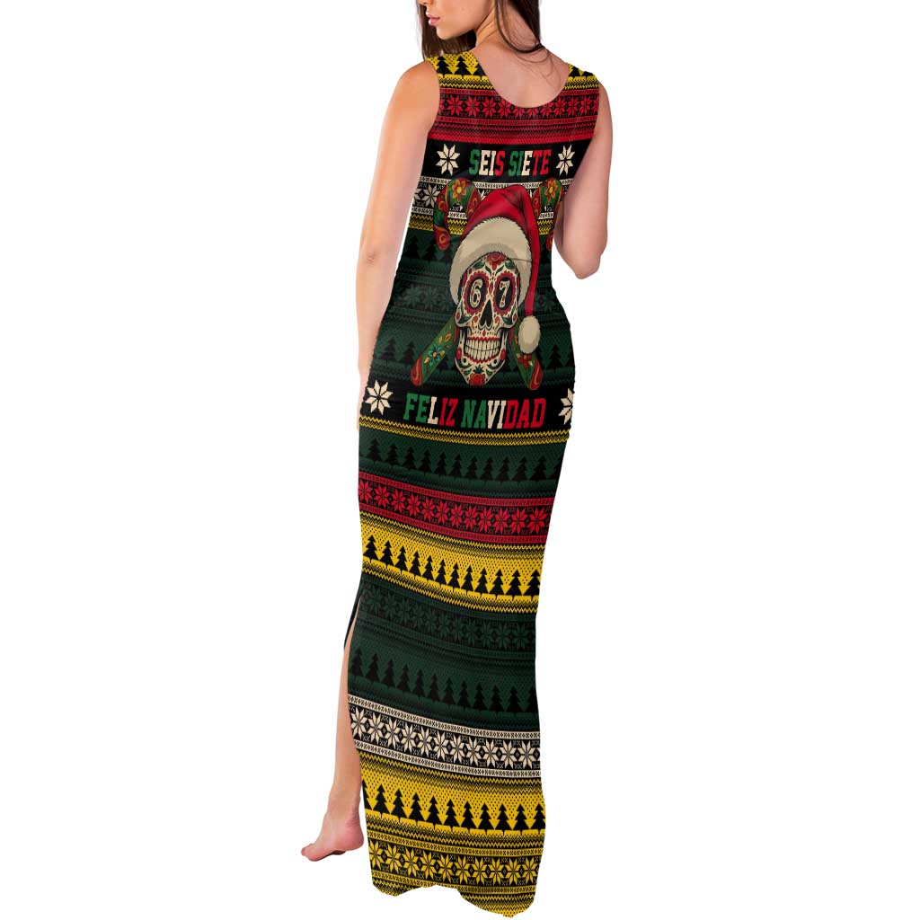 Mexican SEIS Siete 67 Meme Tank Maxi Dress Feliz Navidad Mexico - Wonder Print Shop