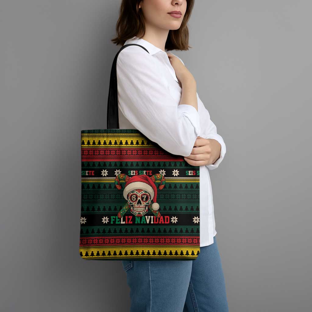 Mexican SEIS Siete 67 Meme Tote Bag Feliz Navidad Mexico - Wonder Print Shop