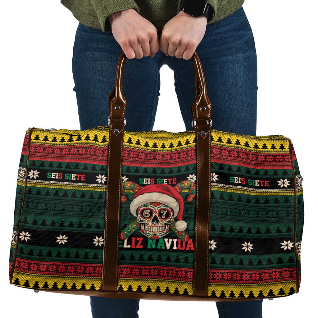Mexican SEIS Siete 67 Meme Travel Bag Feliz Navidad Mexico - Wonder Print Shop